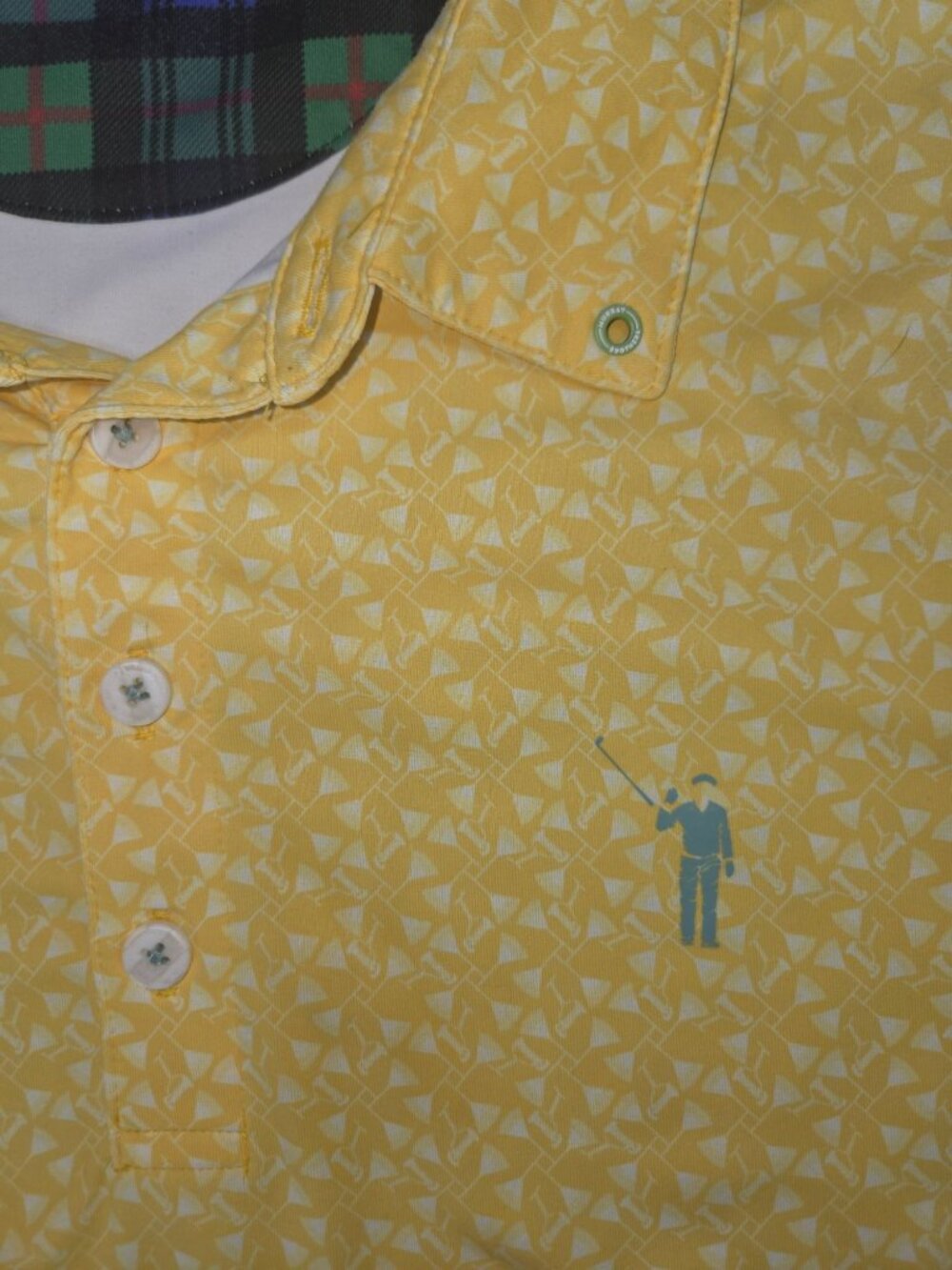 William Murray Yellow Geometric Pattern Golf Polo Size XL - Picture 6 of 8